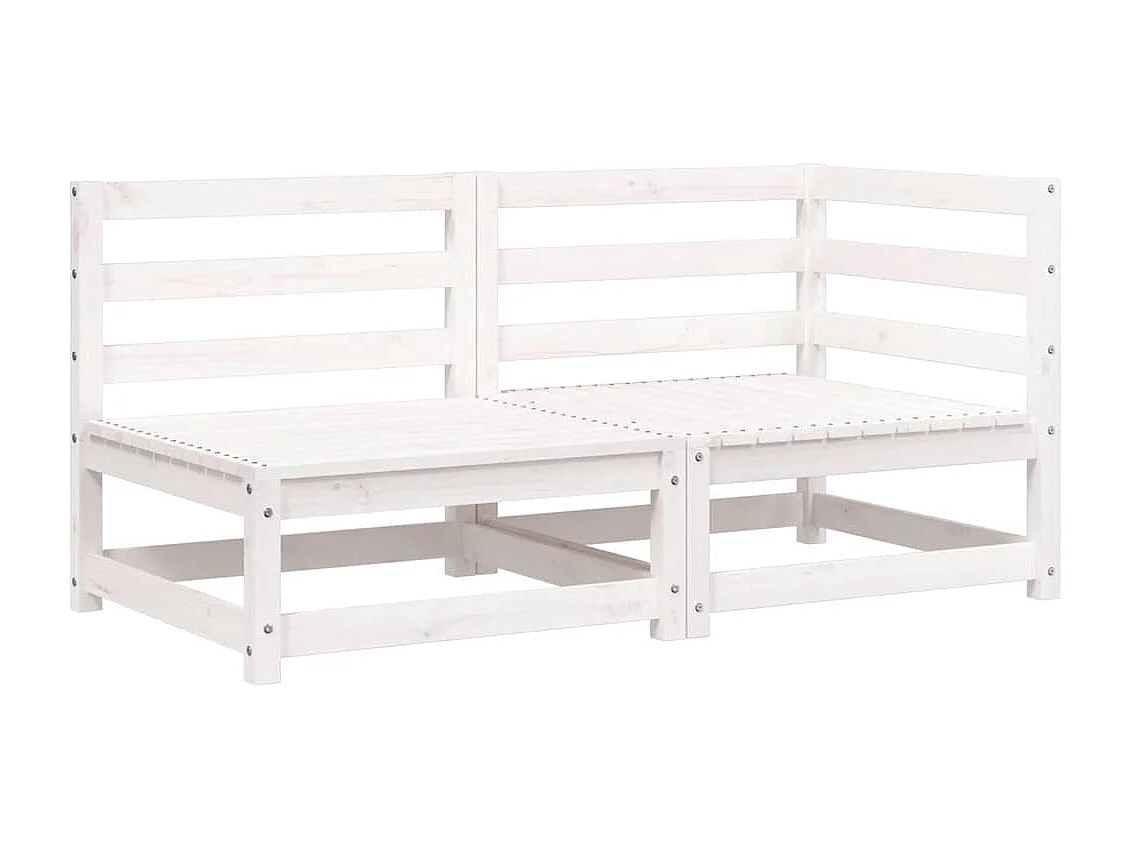 Gartensofa 2-Sitzer Weiß Massivholz Kiefer