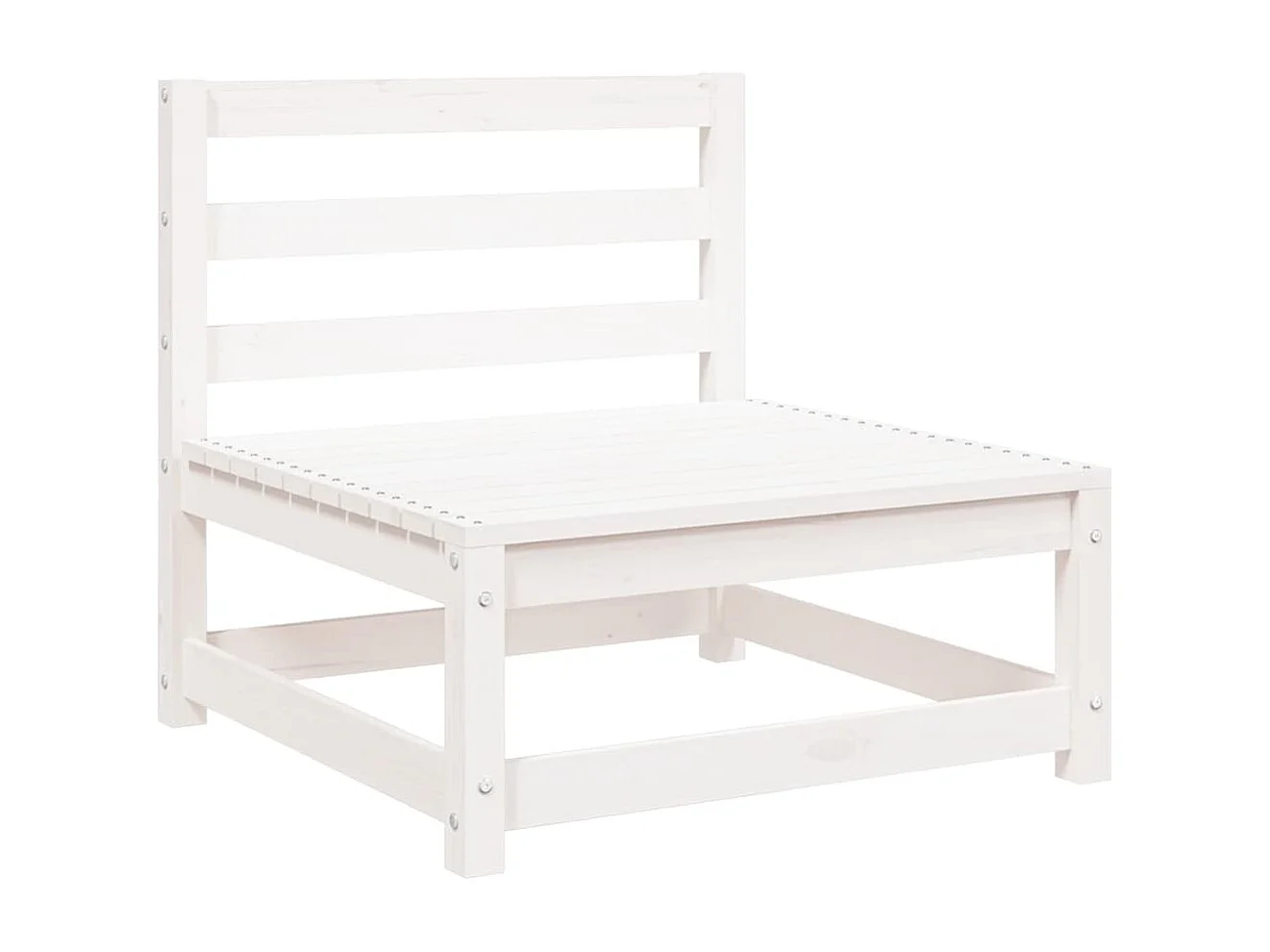 Gartensofa 2-Sitzer Weiß Massivholz Kiefer