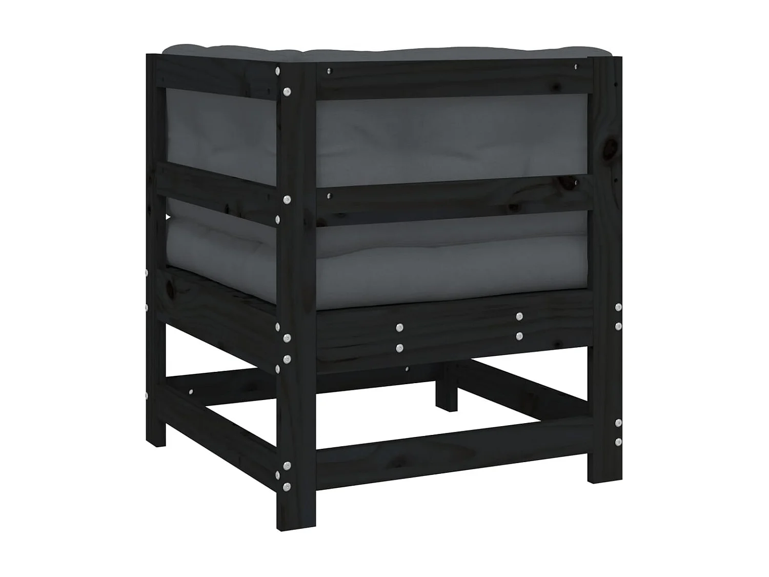 Ecksofa mit Kissen Schwarz Massivholz Kiefer