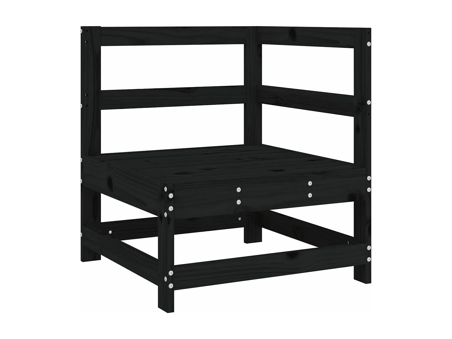 Ecksofa mit Kissen Schwarz Massivholz Kiefer