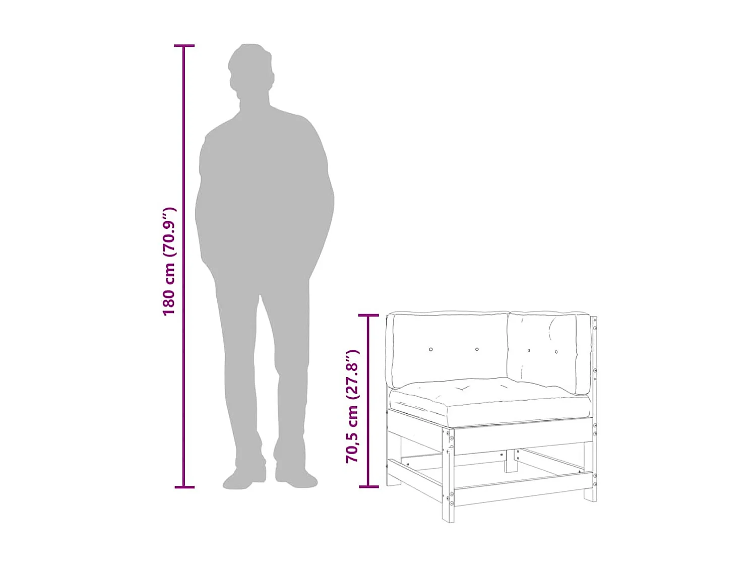 Ecksofa mit Kissen Schwarz Massivholz Kiefer