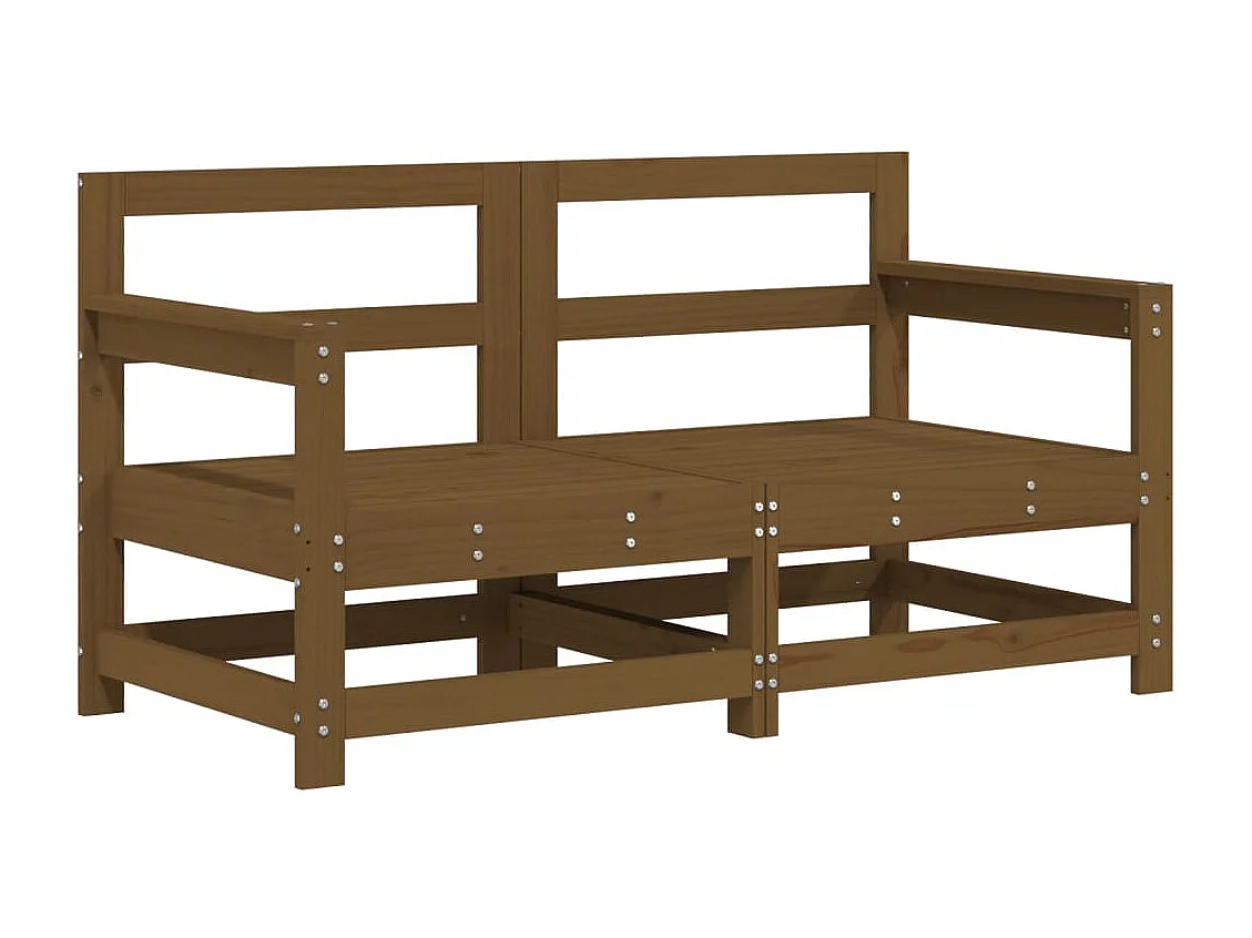 Garten-Ecksofas 2 Stk. Honigbraun Massivholz Kiefer