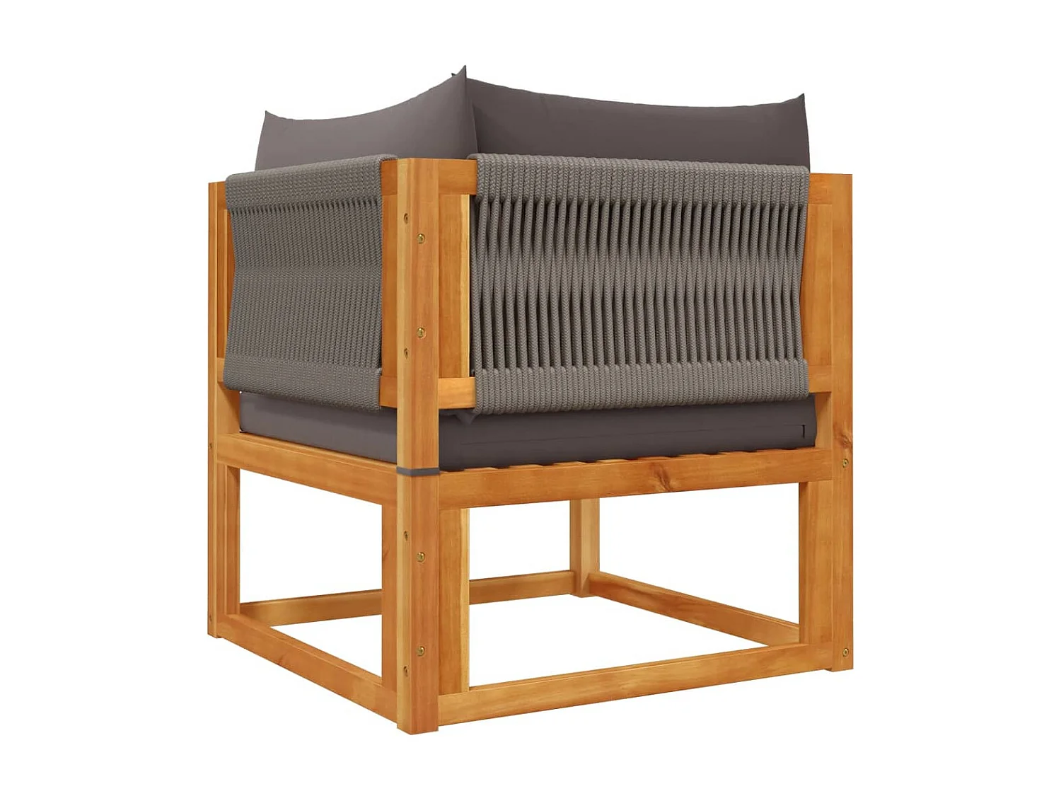 Ensemble de canapés de jardin 8 pièces avec coussins en bois d'acacia et corde