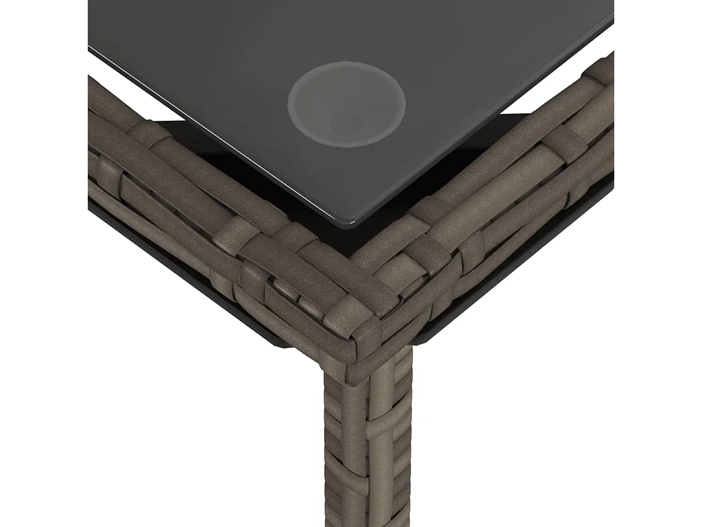 3 pcs conjunto sofás de jardim c/ almofadões vime PE cinzento