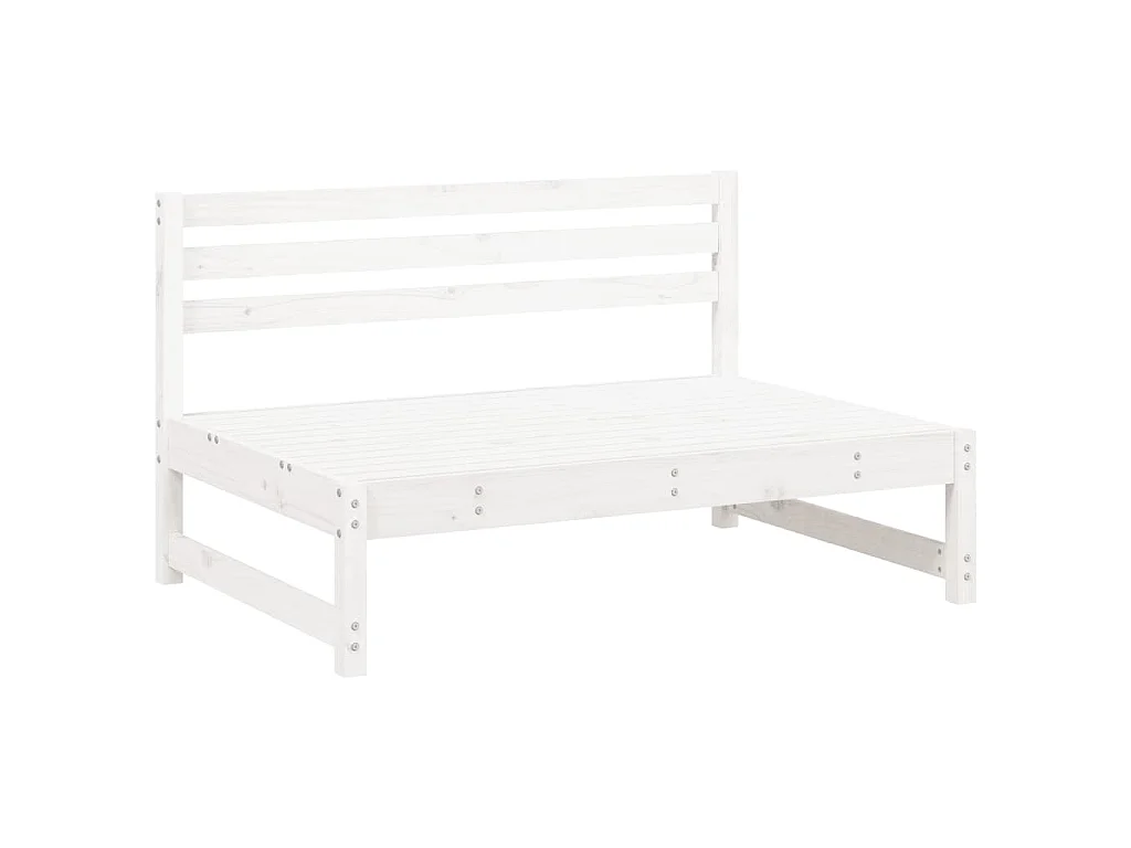 Divano Centrale Giardino Bianco 120x80cm Legno Massello Pino