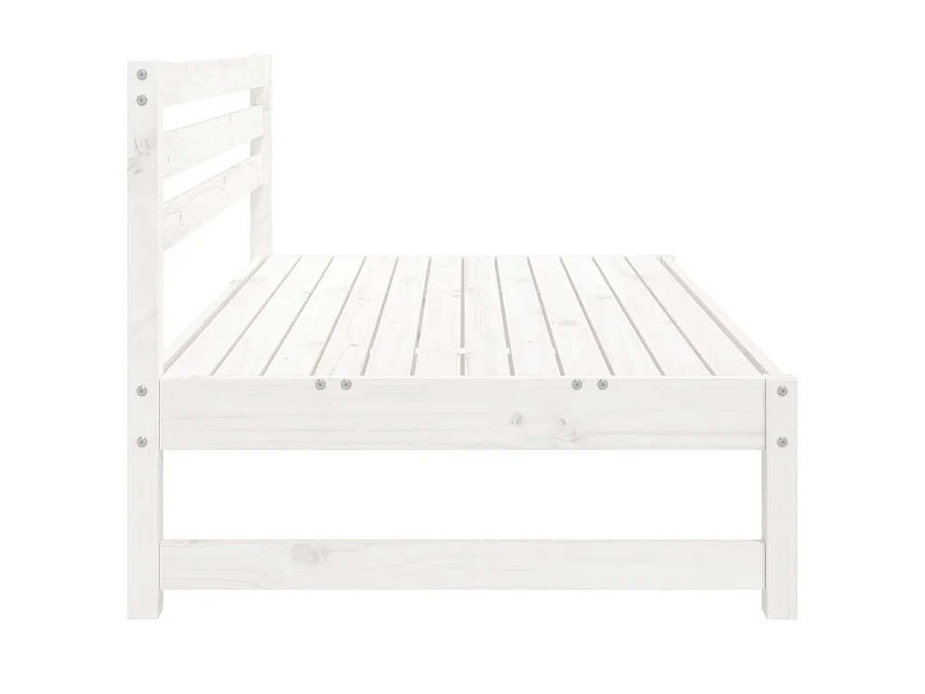 Divano Centrale Giardino Bianco 120x80cm Legno Massello Pino