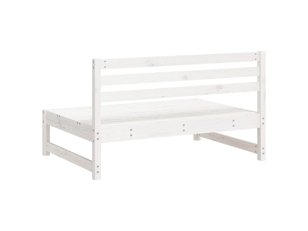 Divano Centrale Giardino Bianco 120x80cm Legno Massello Pino