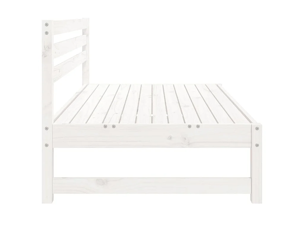 Divano Centrale Giardino Bianco 120x80cm Legno Massello Pino