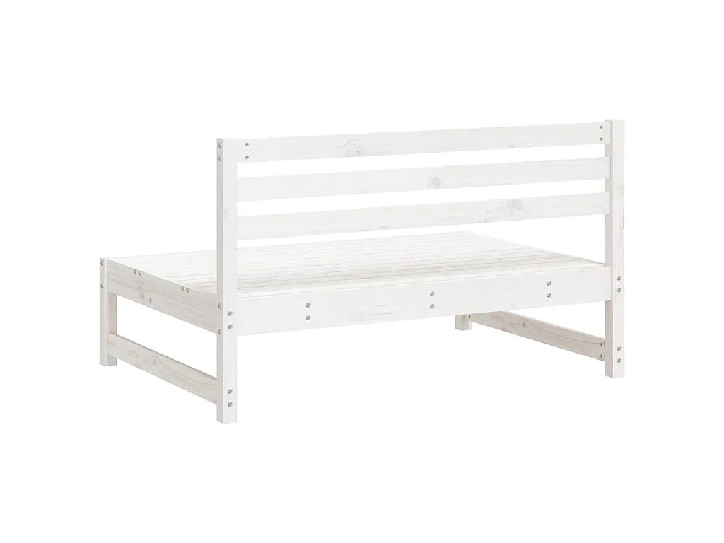 Divano Centrale Giardino Bianco 120x80cm Legno Massello Pino