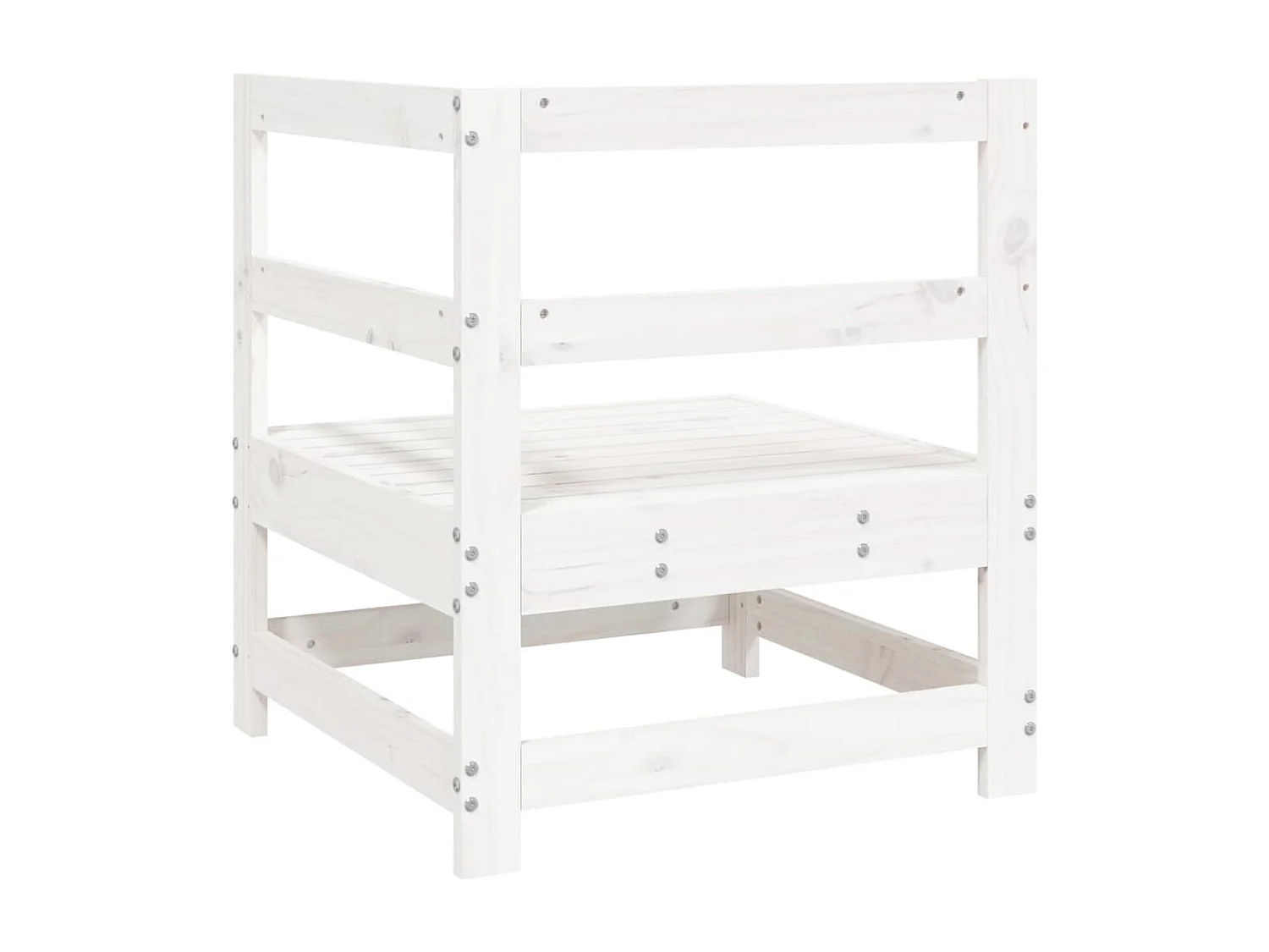 Garten-Ecksofa Weiß Massivholz Kiefer