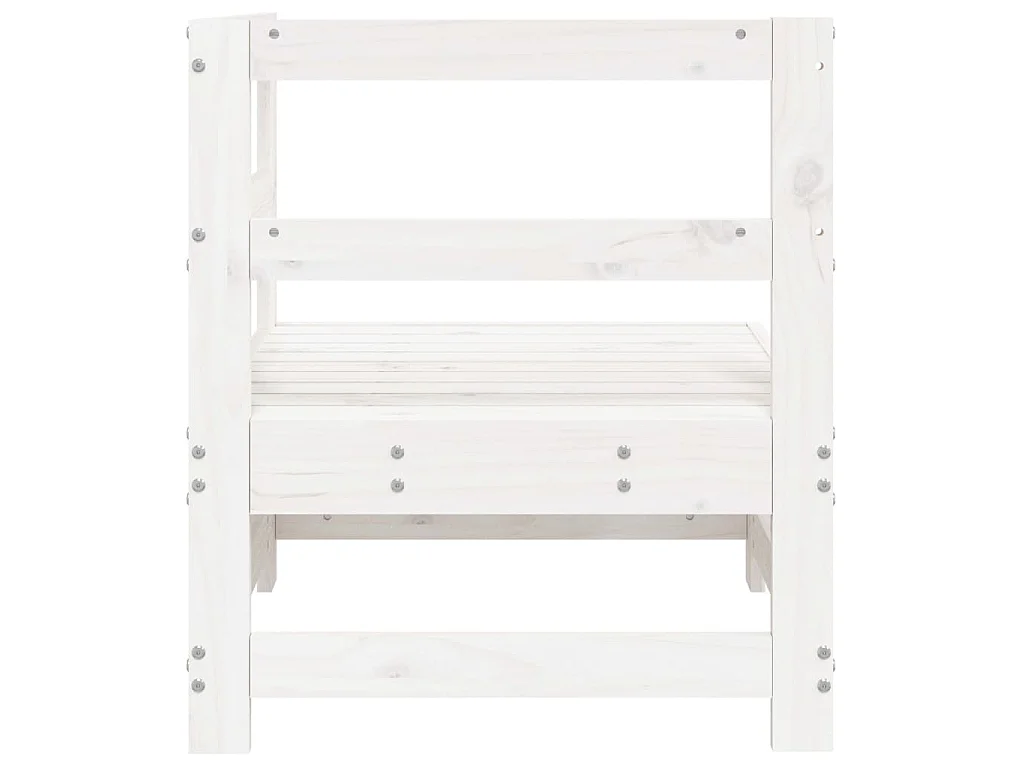 Canapé d'angle de jardin blanc bois de pin massif