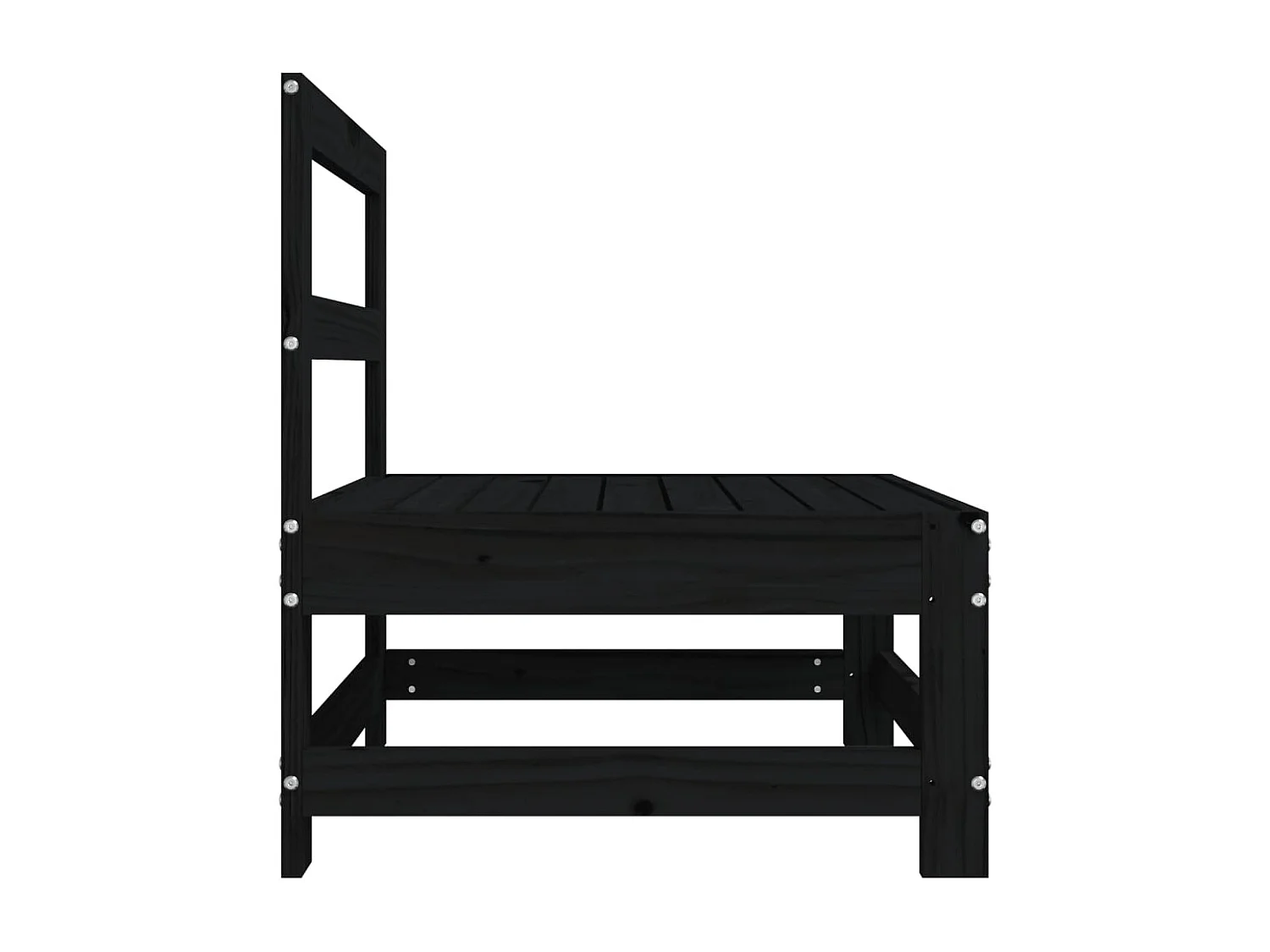 Garten-Mittelsofa Schwarz Massivholz Kiefer