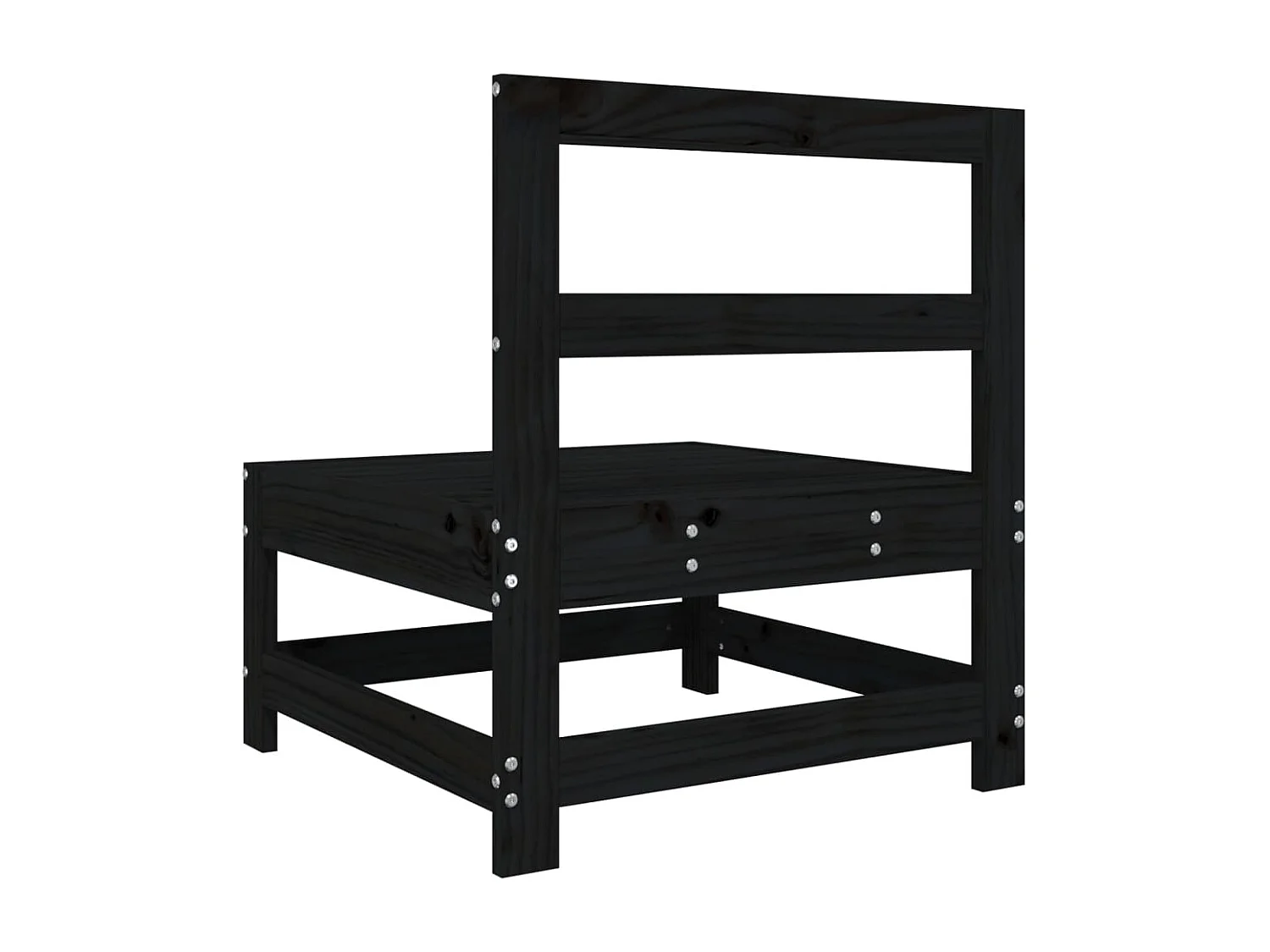 Garten-Mittelsofa Schwarz Massivholz Kiefer