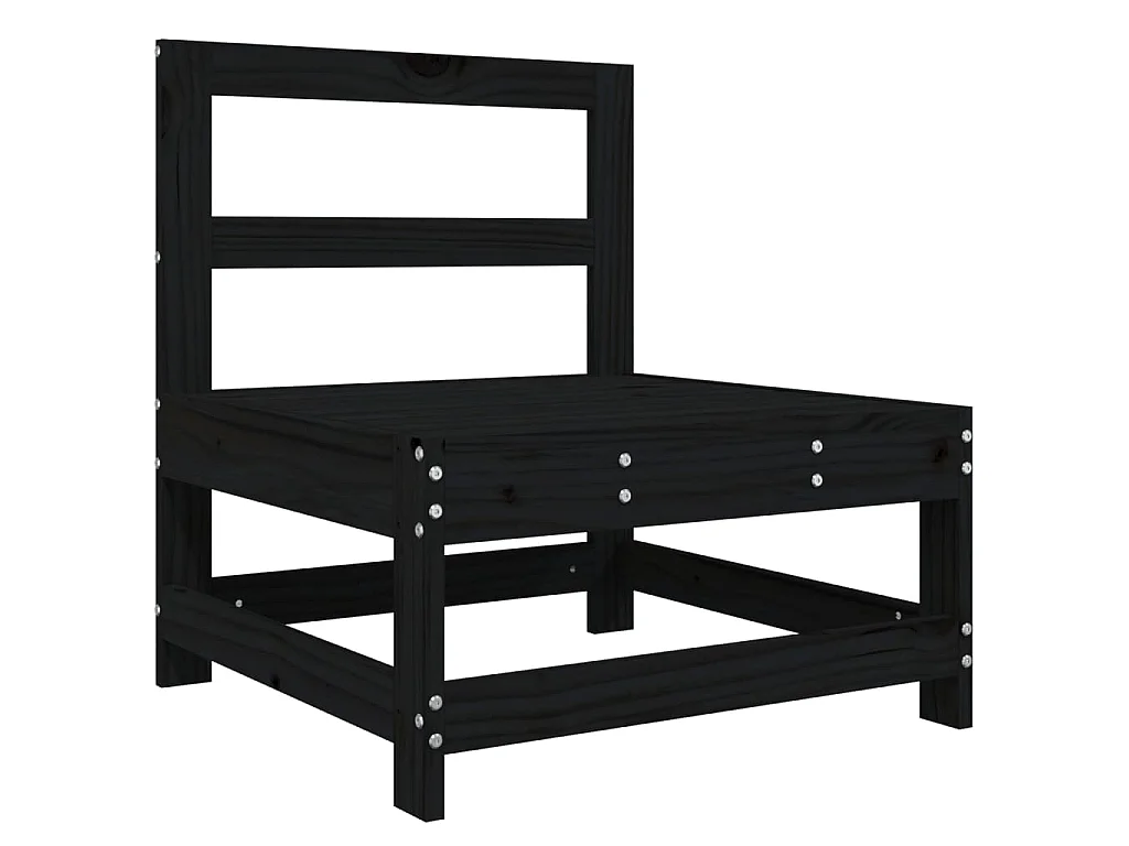 Tuinmiddenbank massief grenenhout zwart