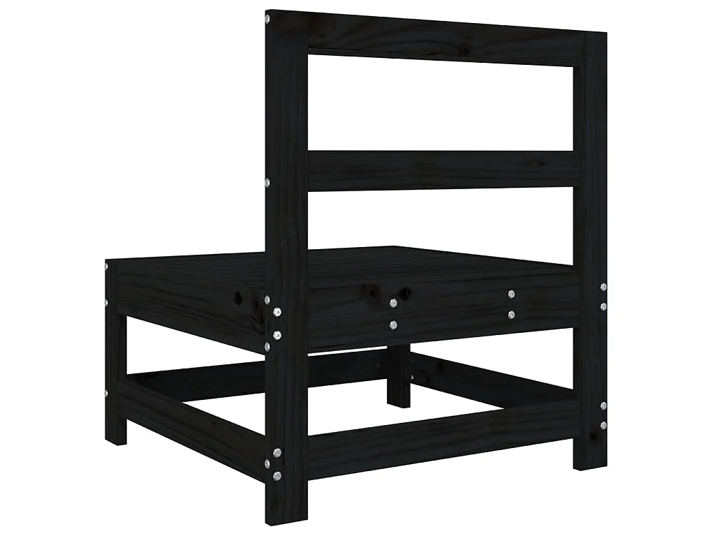 Tuinmiddenbank massief grenenhout zwart