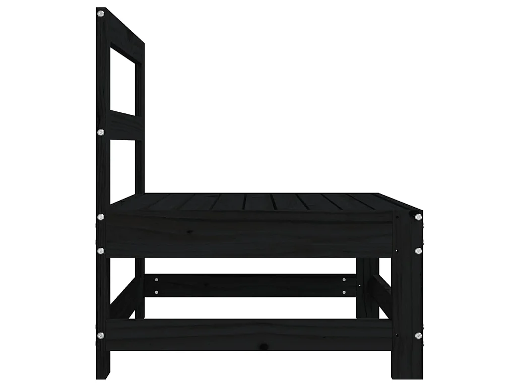 Tuinmiddenbank massief grenenhout zwart
