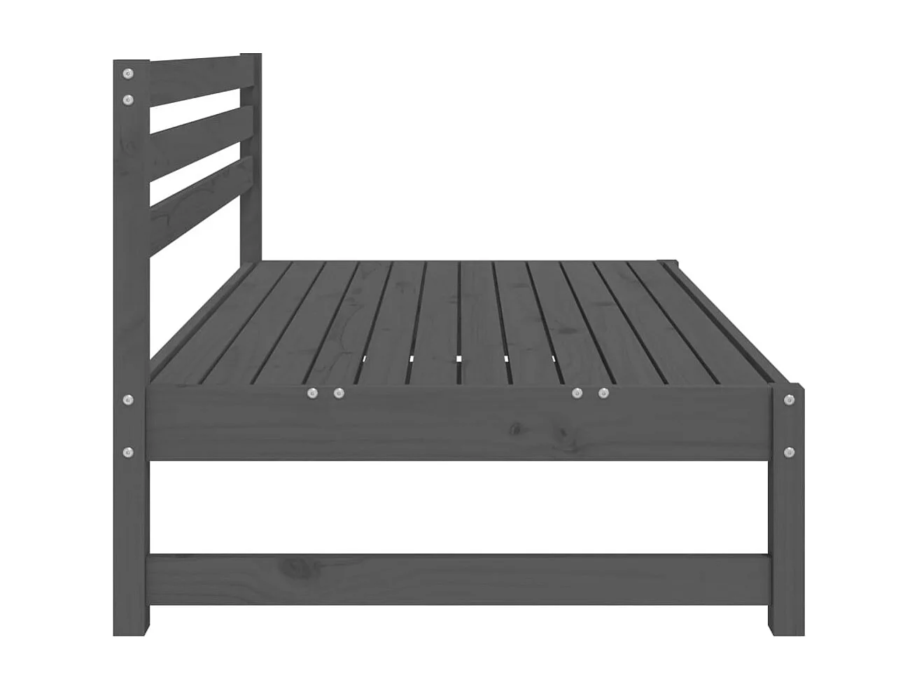 Garten-Mittelsofa Grau 120x80 cm Massivholz Kiefer