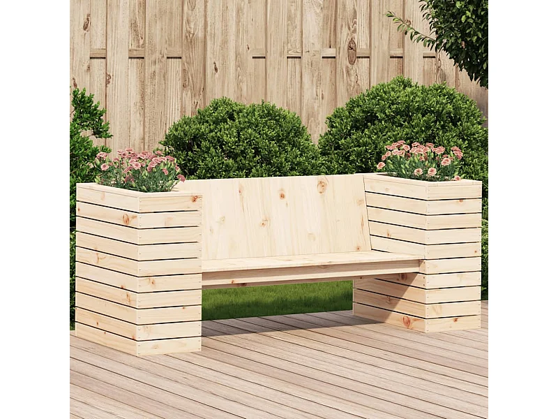 Panchina con Fioriera 167,5x60x65 cm in Legno Massello di Pino