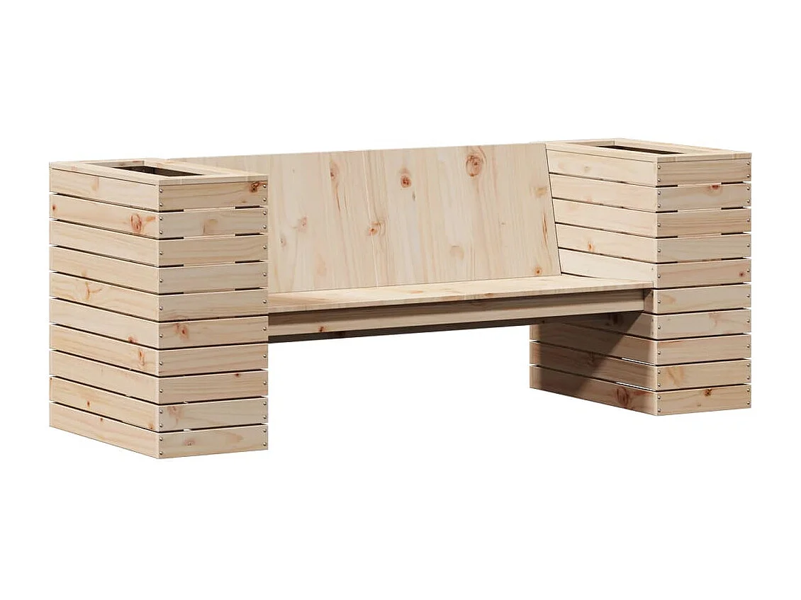 Panchina con Fioriera 167,5x60x65 cm in Legno Massello di Pino