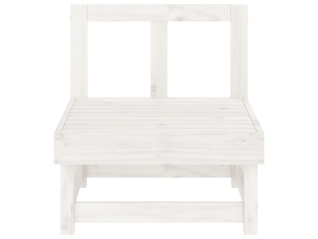 Sofás centrales de jardín 2 uds madera maciza de pino blanco