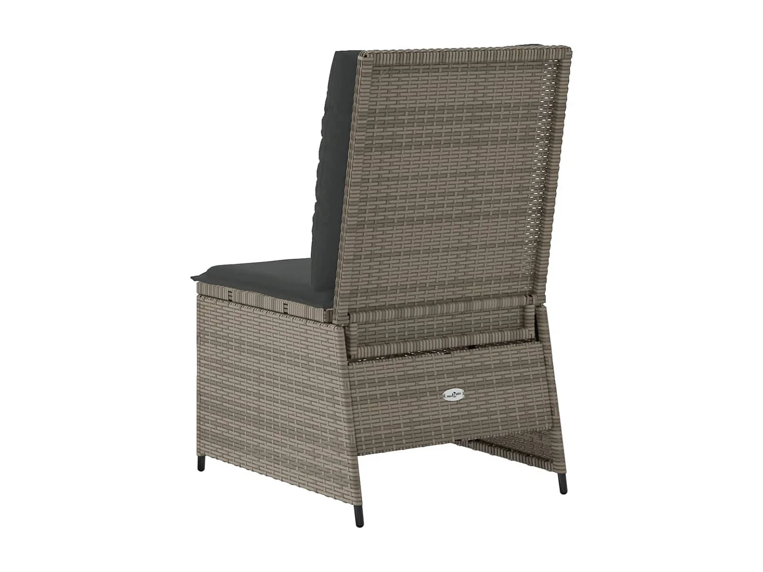 Canapé inclinable de jardin avec coussins gris résine tressée