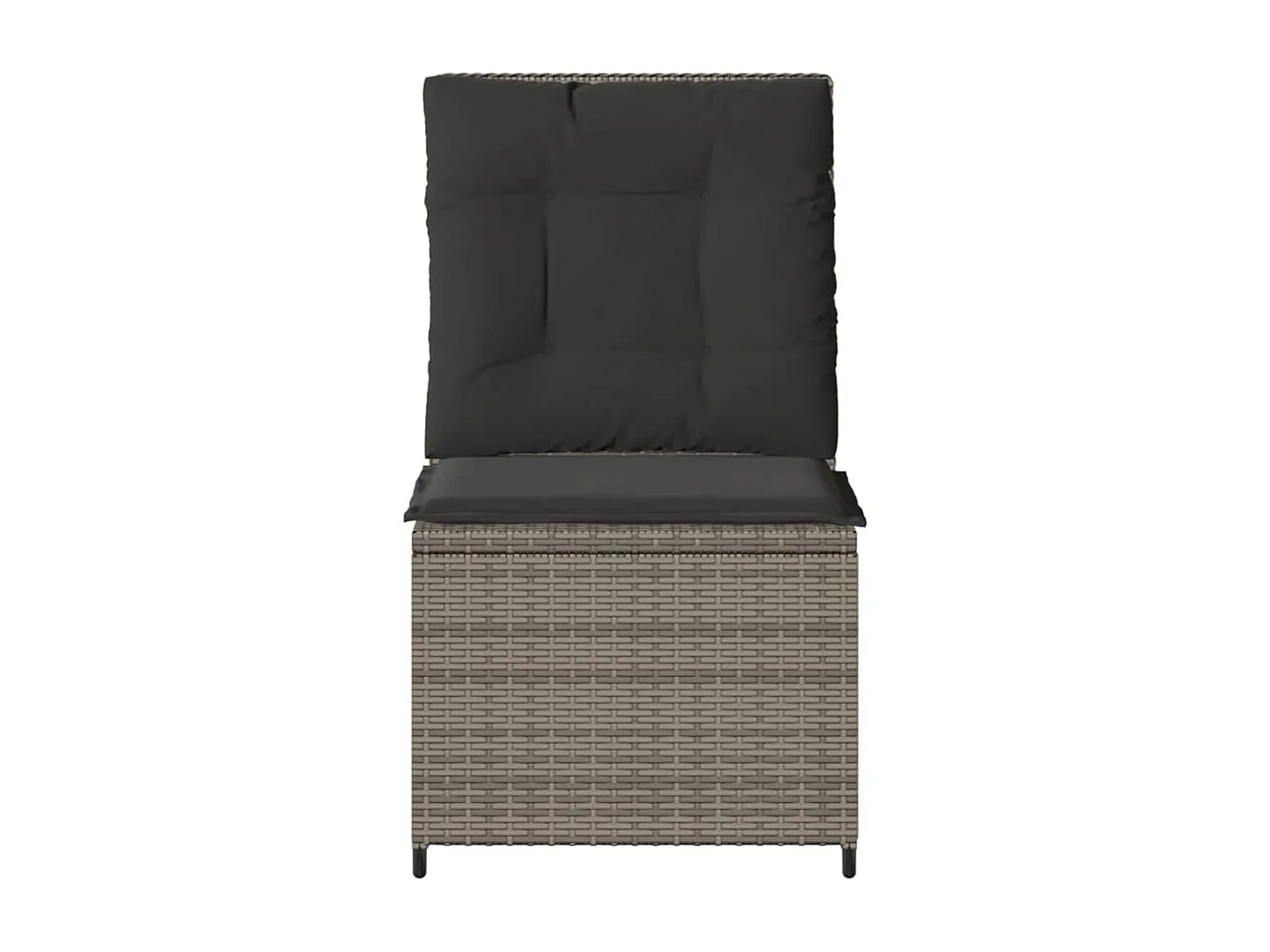 Canapé inclinable de jardin avec coussins gris résine tressée