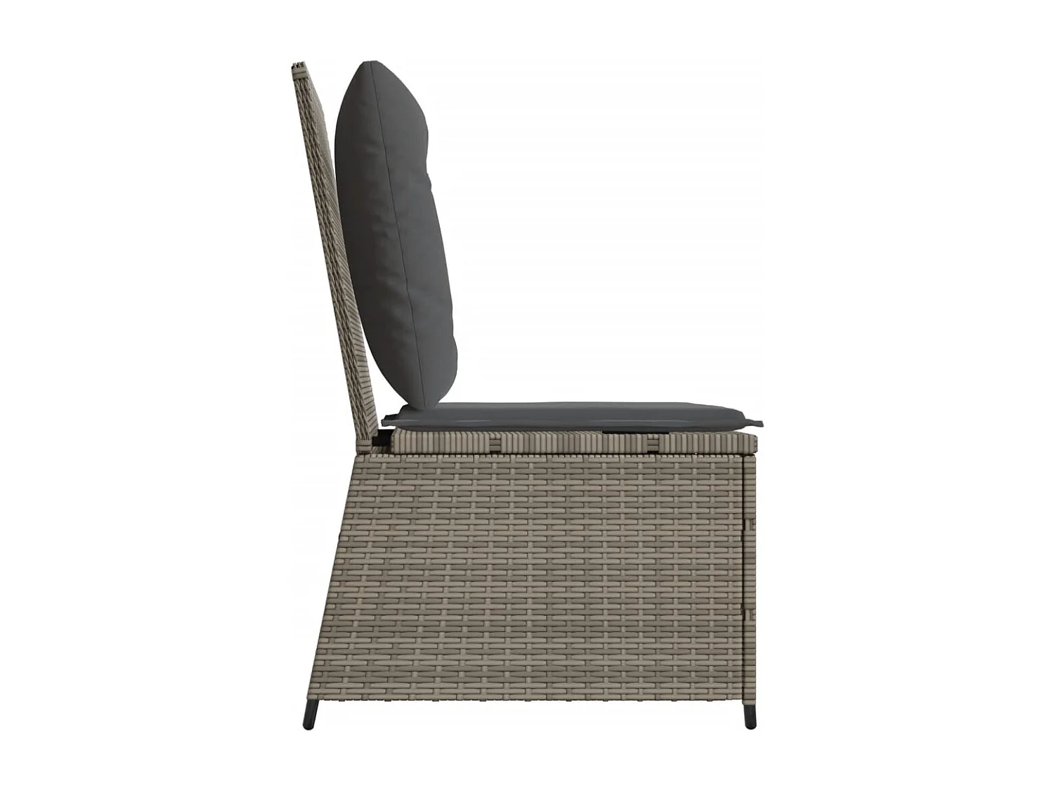 Canapé inclinable de jardin avec coussins gris résine tressée