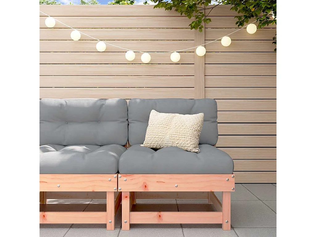 Mittelsofa mit Kissen Massivholz Douglasie