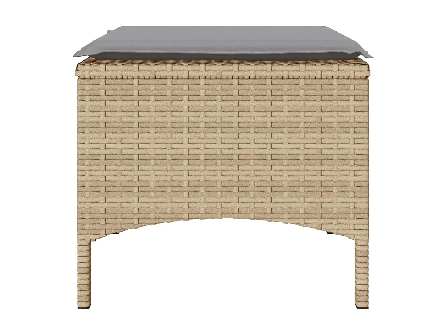 Divano Giardino 2 Posti con Tavolo e Sgabelli Beige Polyrattan