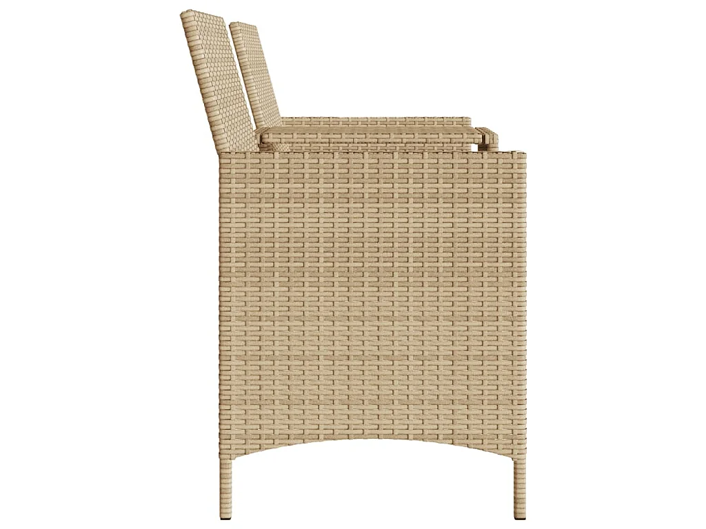 Divano Giardino 2 Posti con Tavolo e Sgabelli Beige Polyrattan