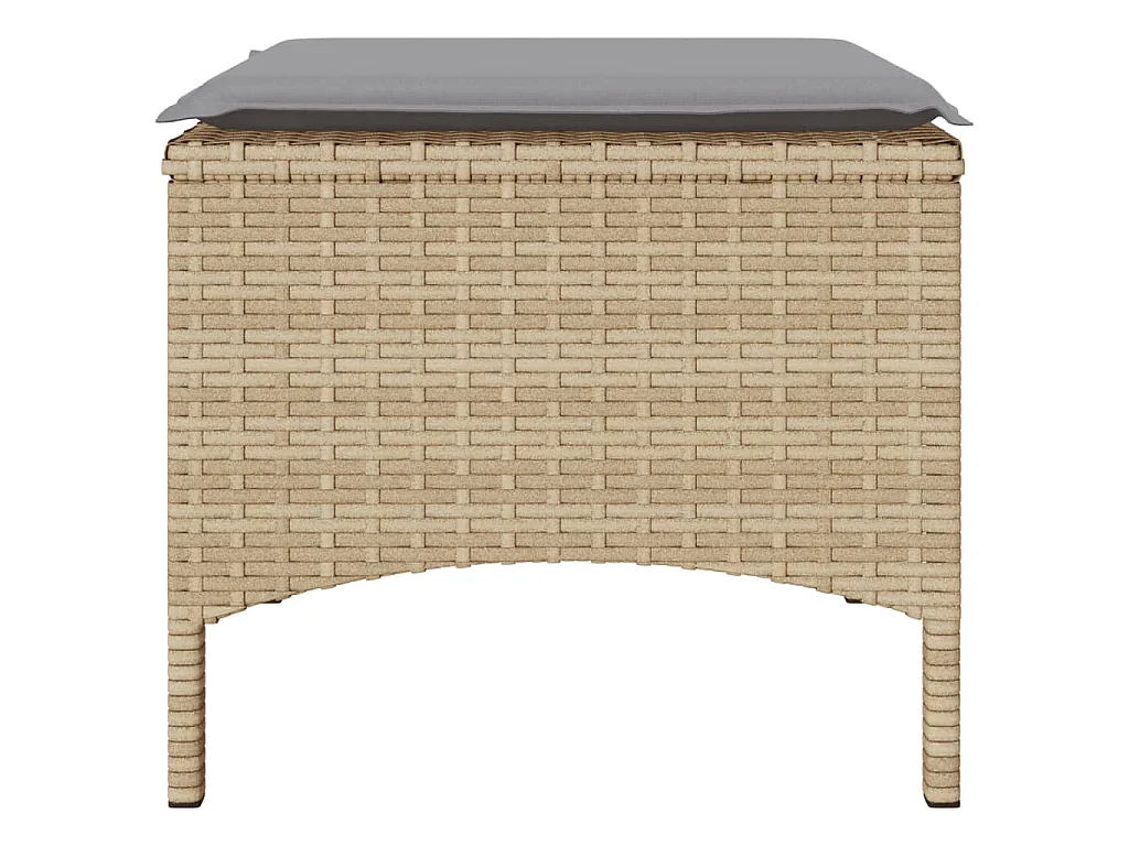 Divano Giardino 2 Posti con Tavolo e Sgabelli Beige Polyrattan