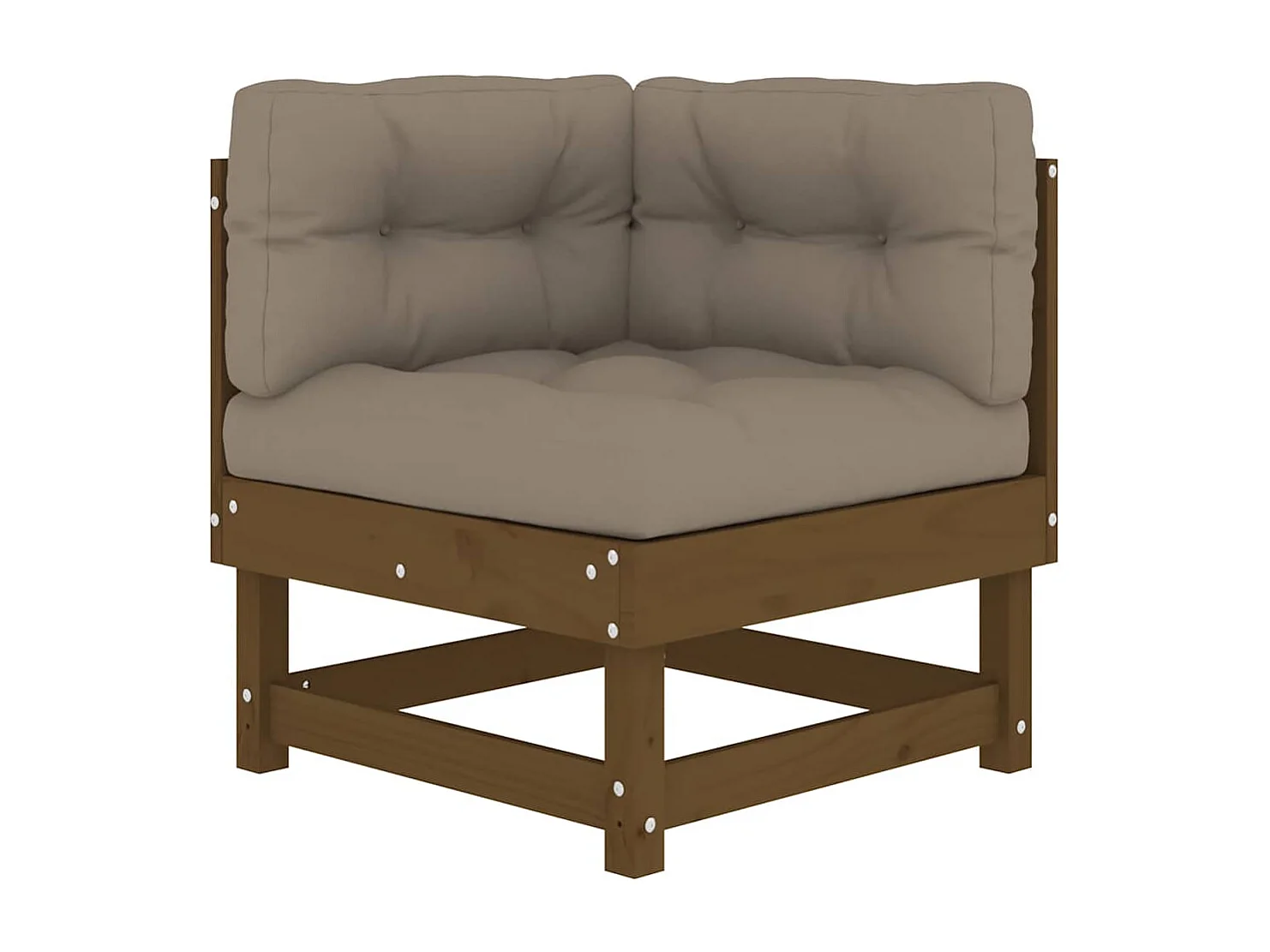 Sofás de canto com almofadões 2 pcs pinho maciço castanho-mel