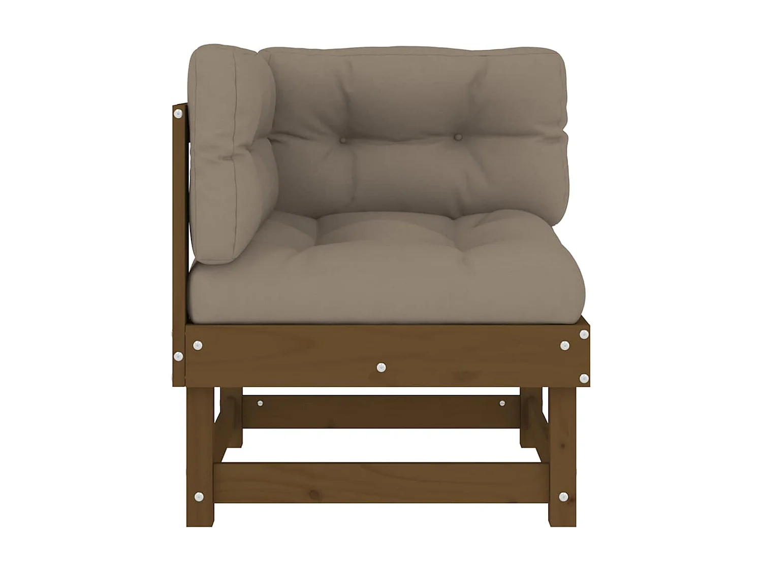 Sofás de canto com almofadões 2 pcs pinho maciço castanho-mel