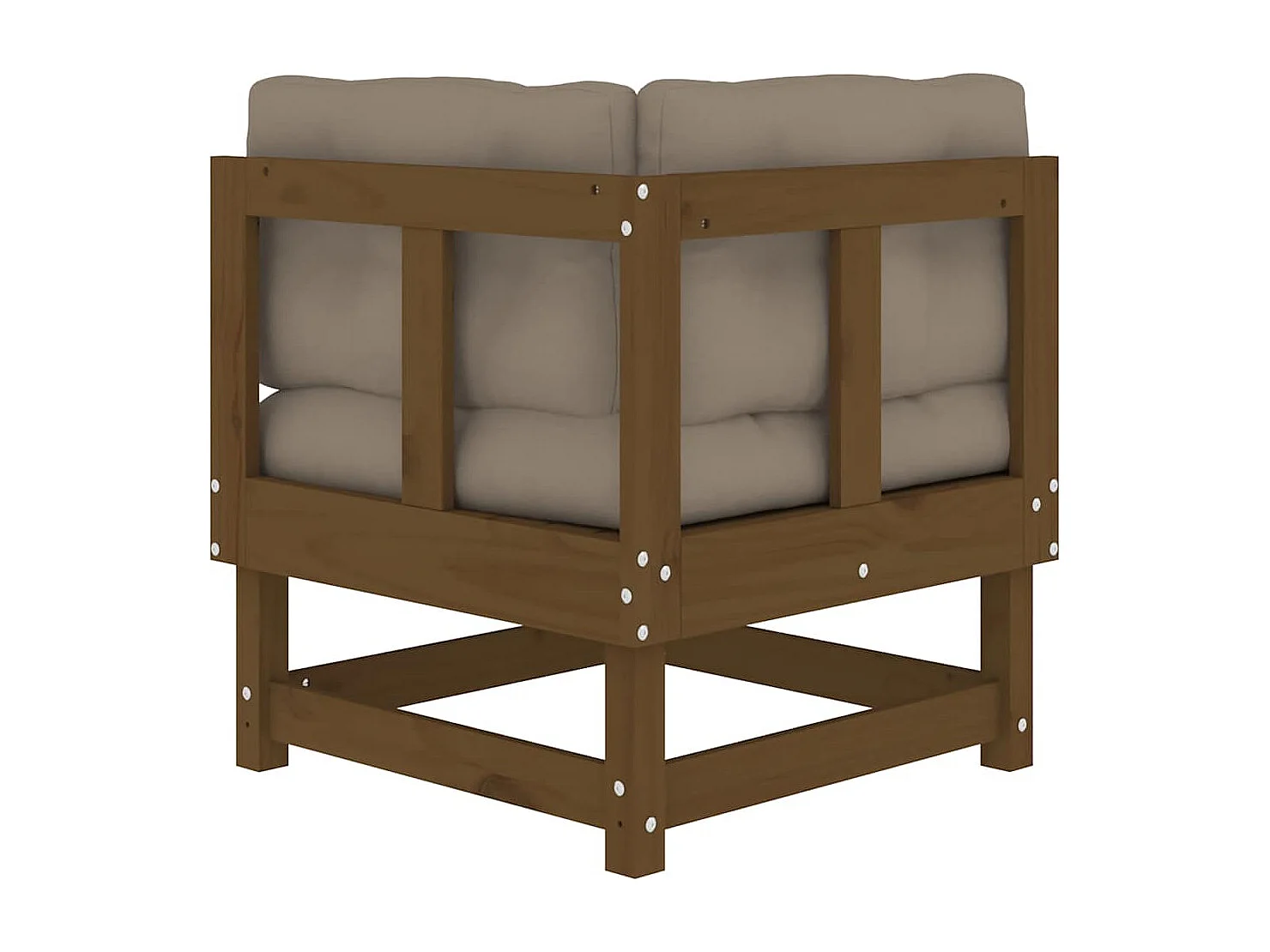 Sofás de canto com almofadões 2 pcs pinho maciço castanho-mel