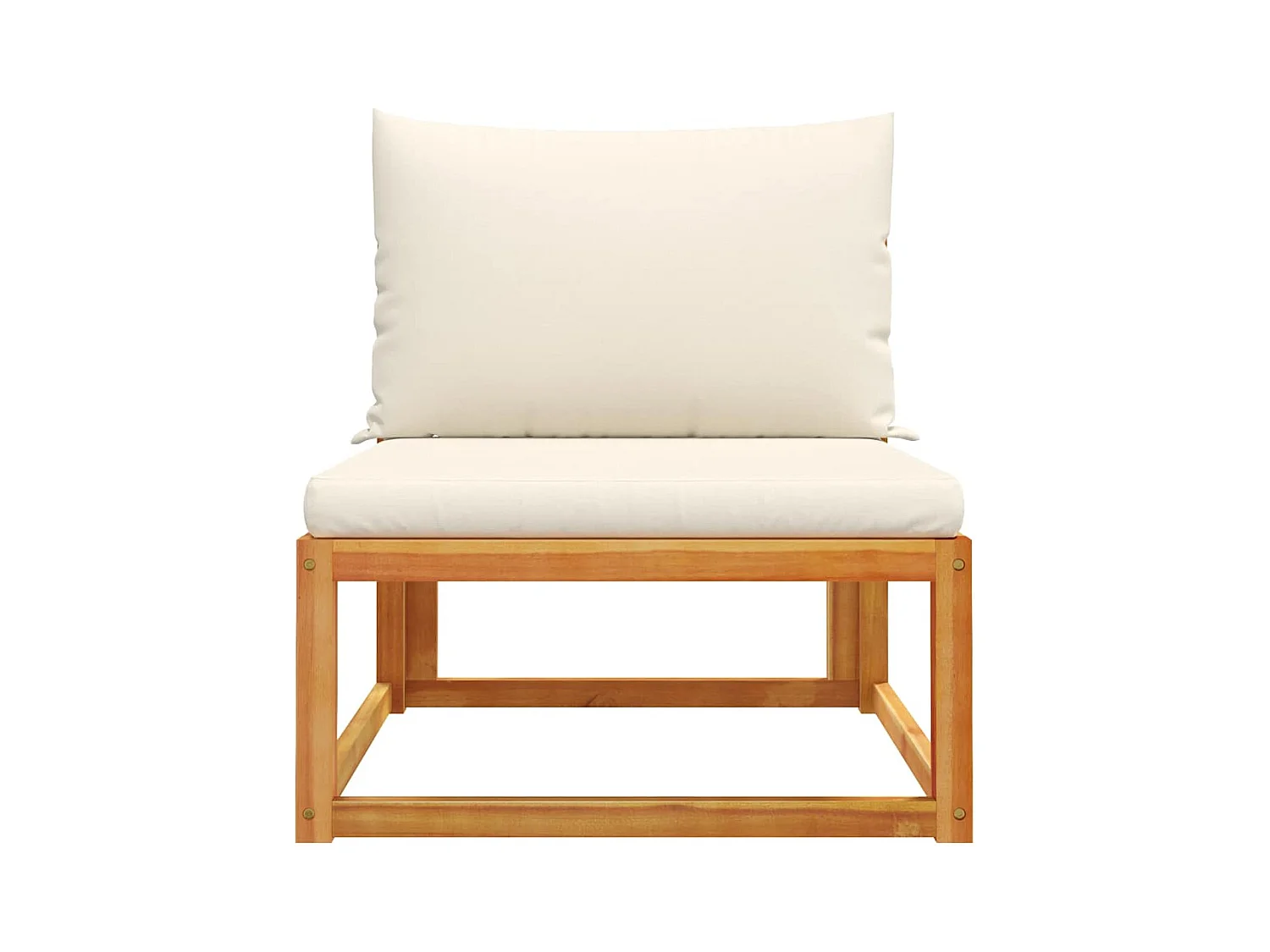 Canapé de jardin sans accoudoirs avec coussins en bois d'acacia et corde