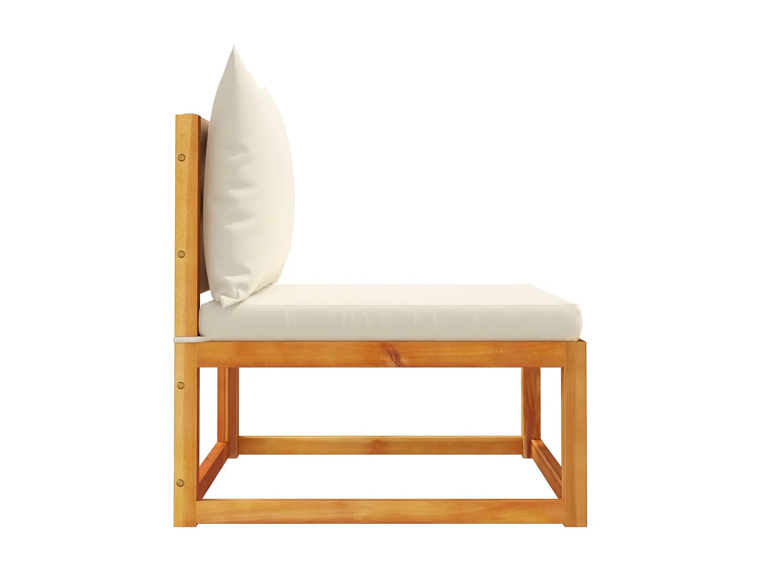 Canapé de jardin sans accoudoirs avec coussins en bois d'acacia et corde