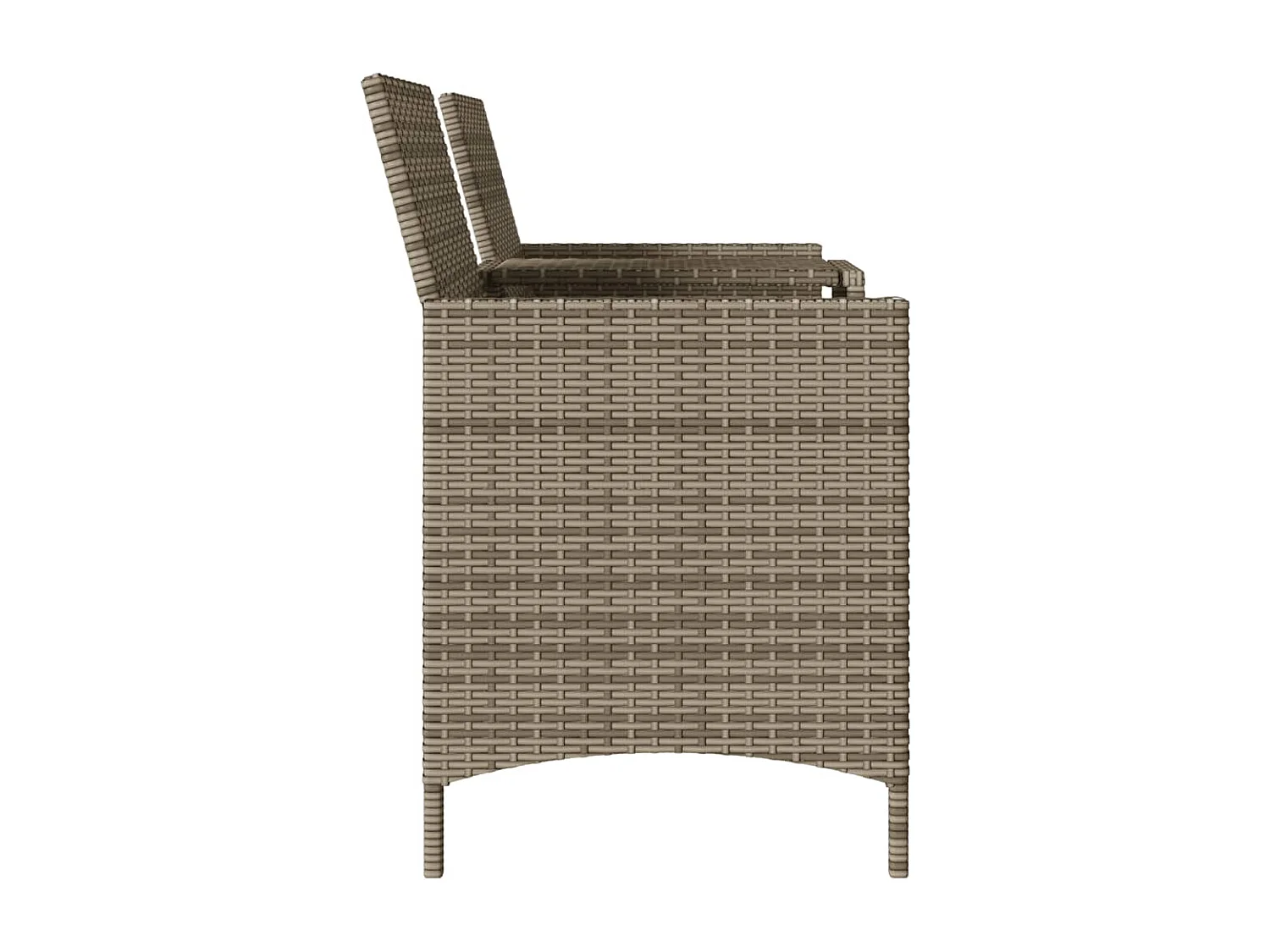 Tuinbank 2-zits met tafel en kussens poly rattan grijs