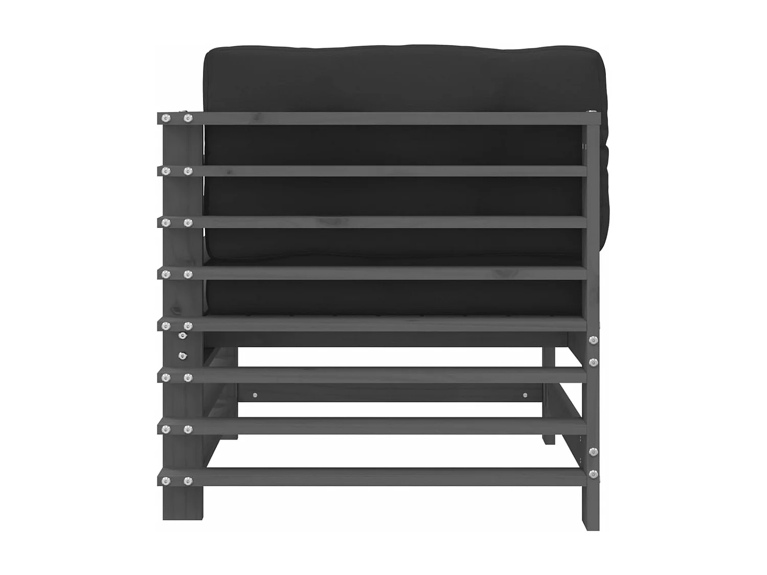 Ecksofas mit Kissen 2 Stk. Grau Massivholz Kiefer