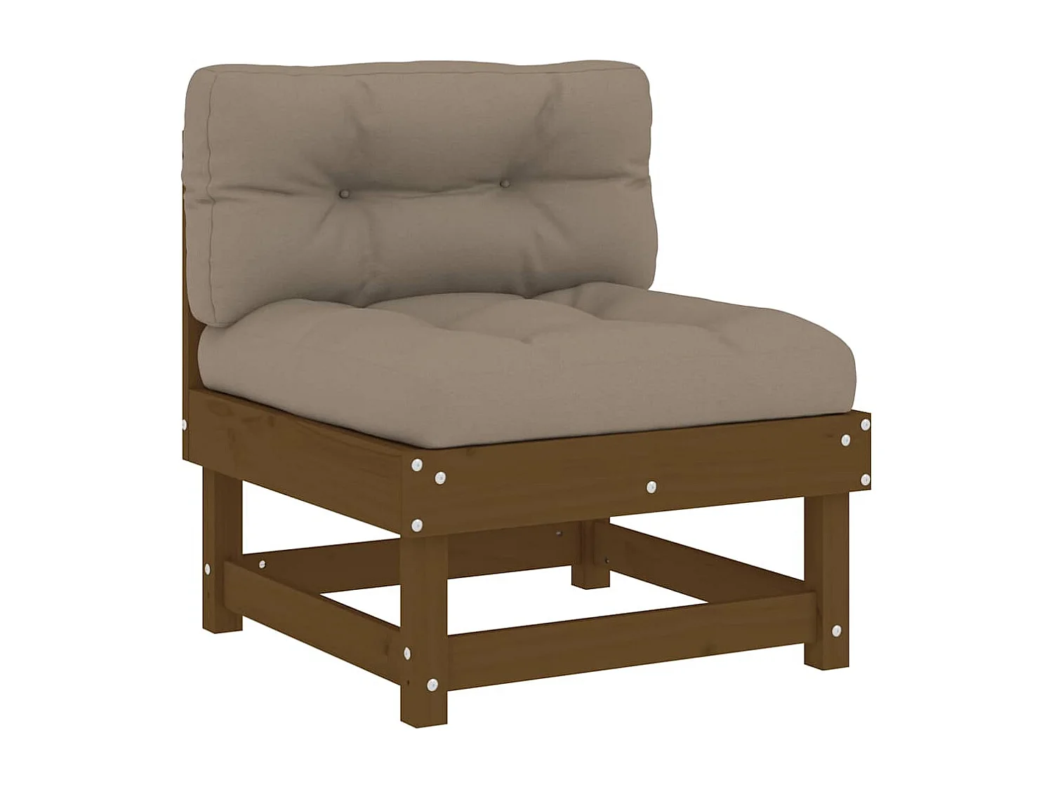 Mittelsofas mit Kissen 2 Stk. Honigbraun Massivholz Kiefer