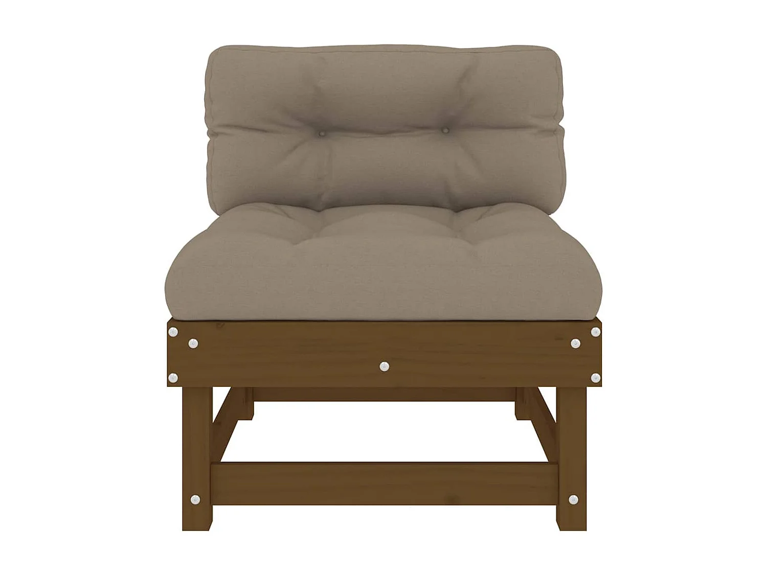 Mittelsofas mit Kissen 2 Stk. Honigbraun Massivholz Kiefer