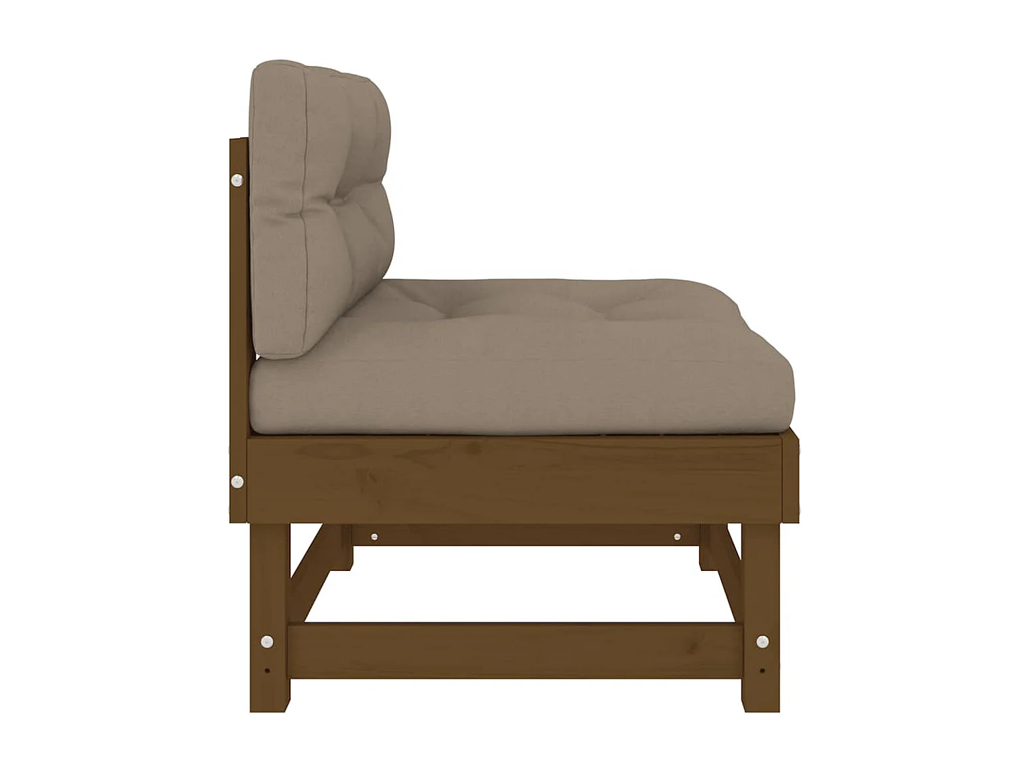 Mittelsofas mit Kissen 2 Stk. Honigbraun Massivholz Kiefer