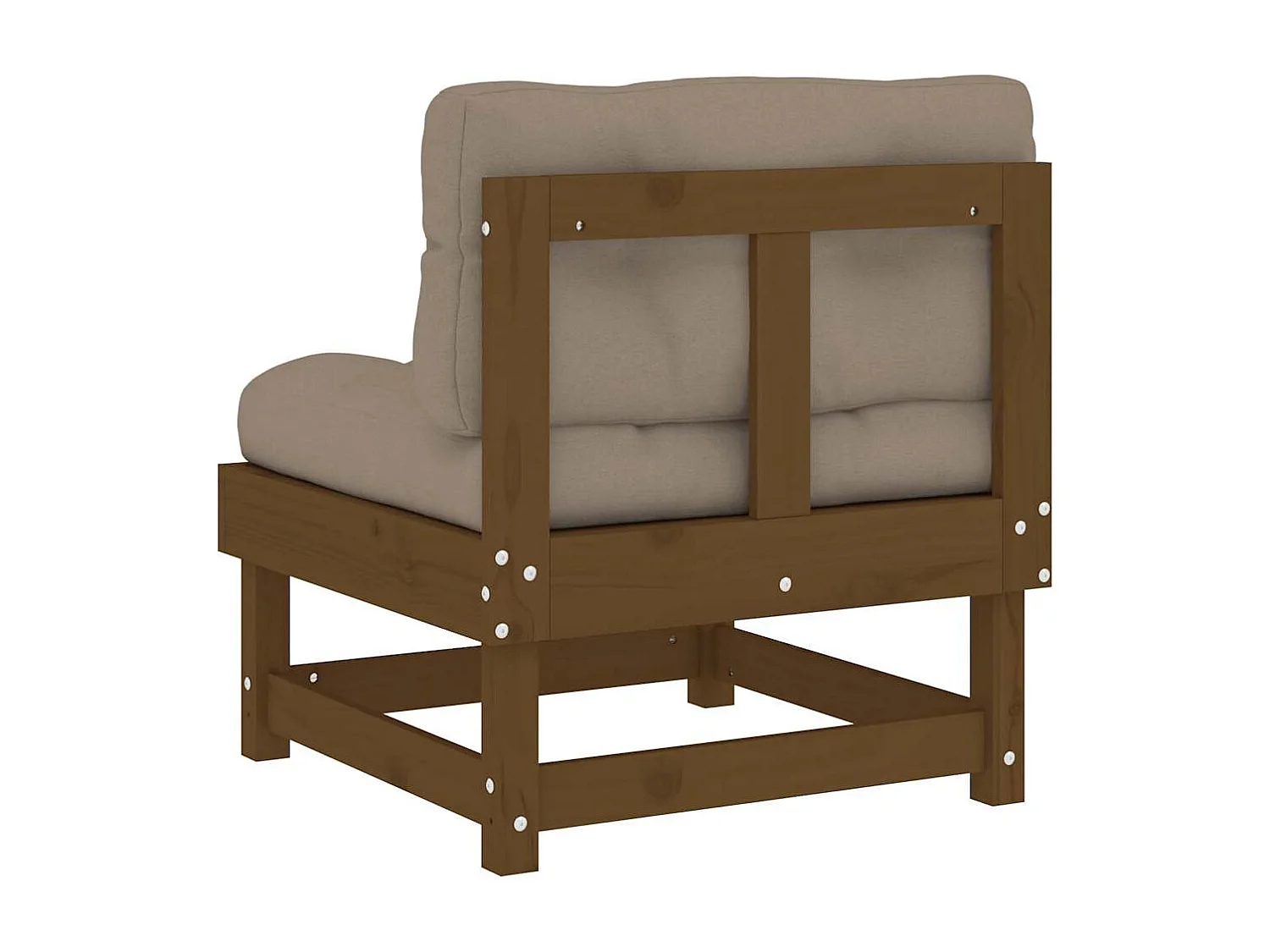 Mittelsofas mit Kissen 2 Stk. Honigbraun Massivholz Kiefer