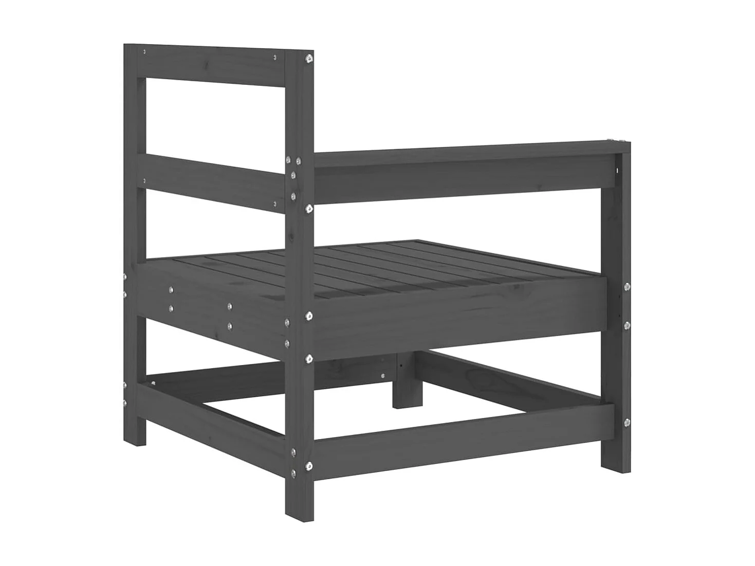 Garten-Ecksofas 2 Stk. Grau Massivholz Kiefer