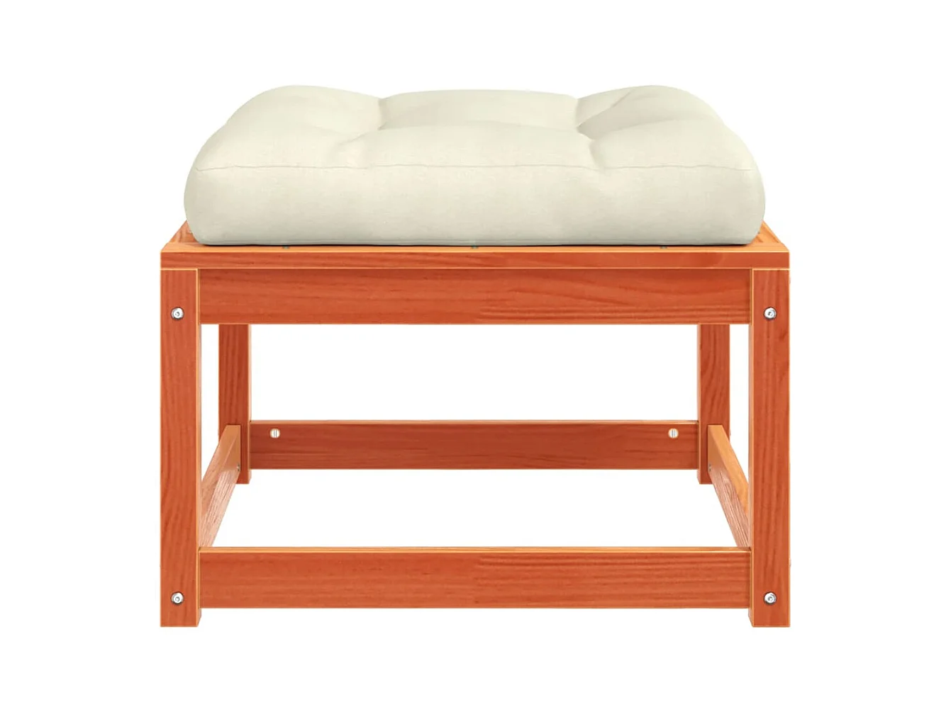 Repose-pied de jardin avec coussins bois massif de pin