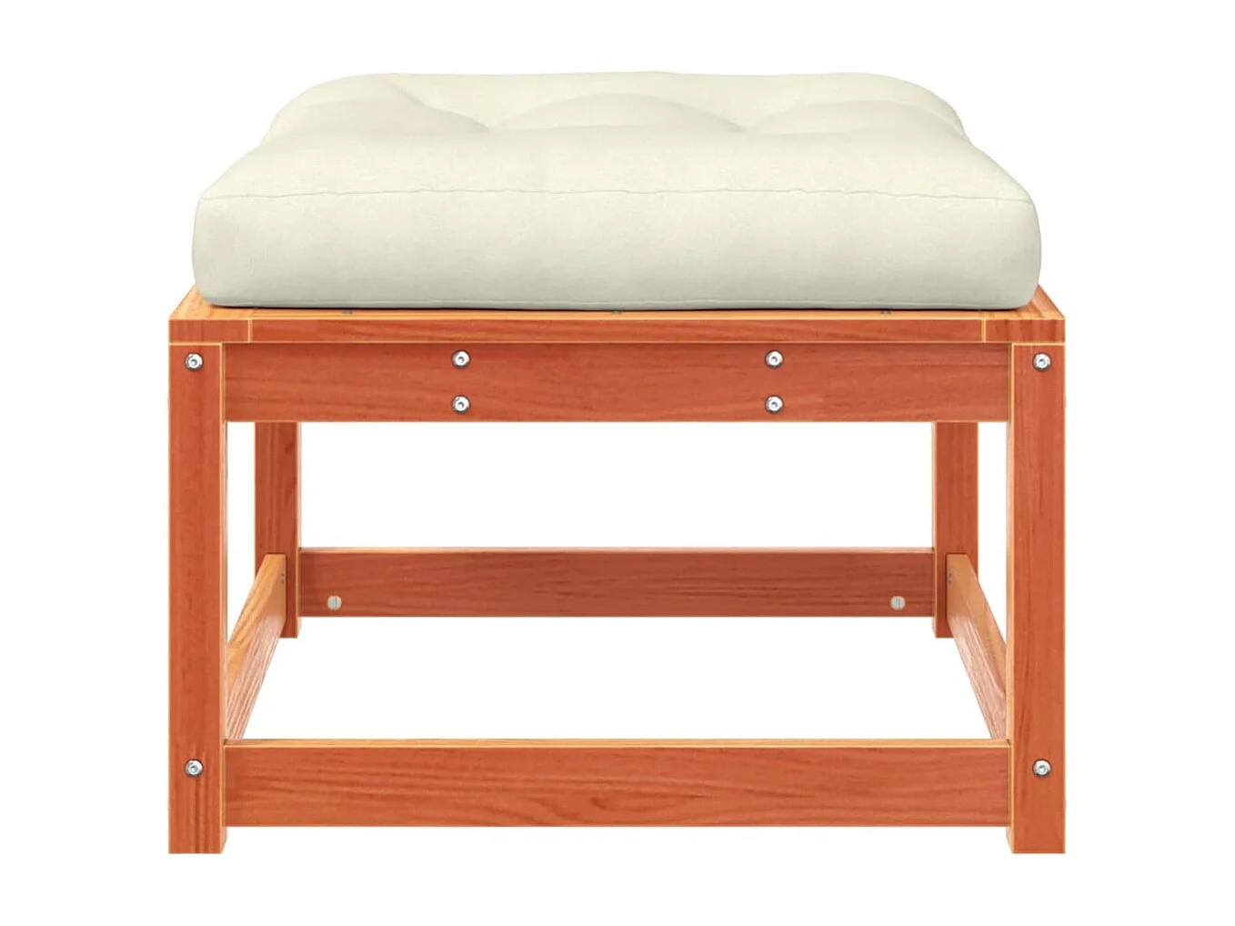 Repose-pied de jardin avec coussins bois massif de pin