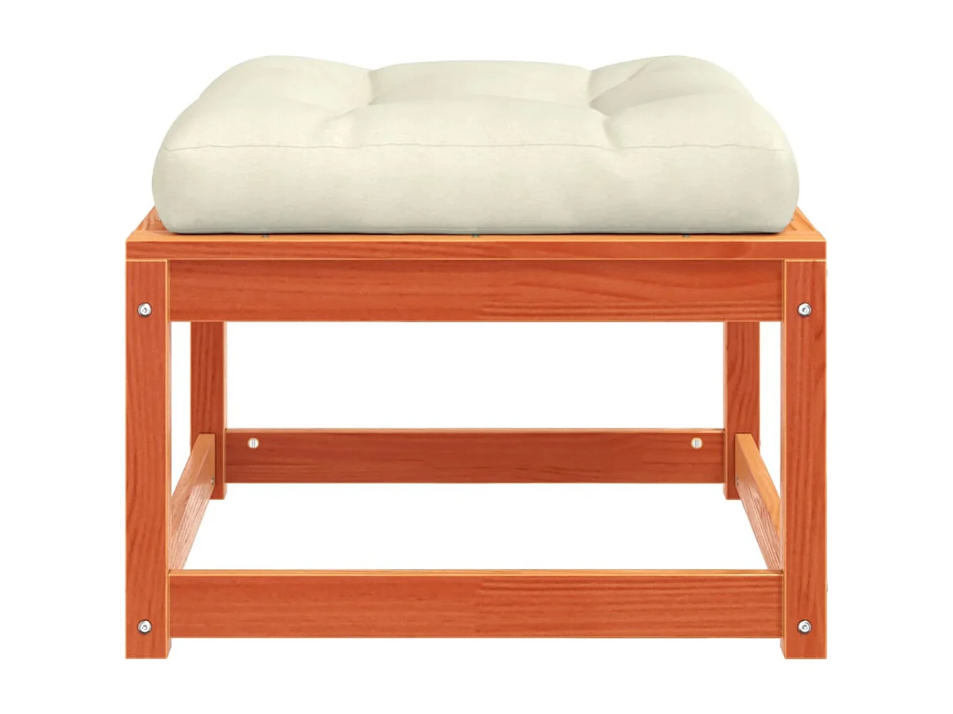 Repose-pied de jardin avec coussins bois massif de pin