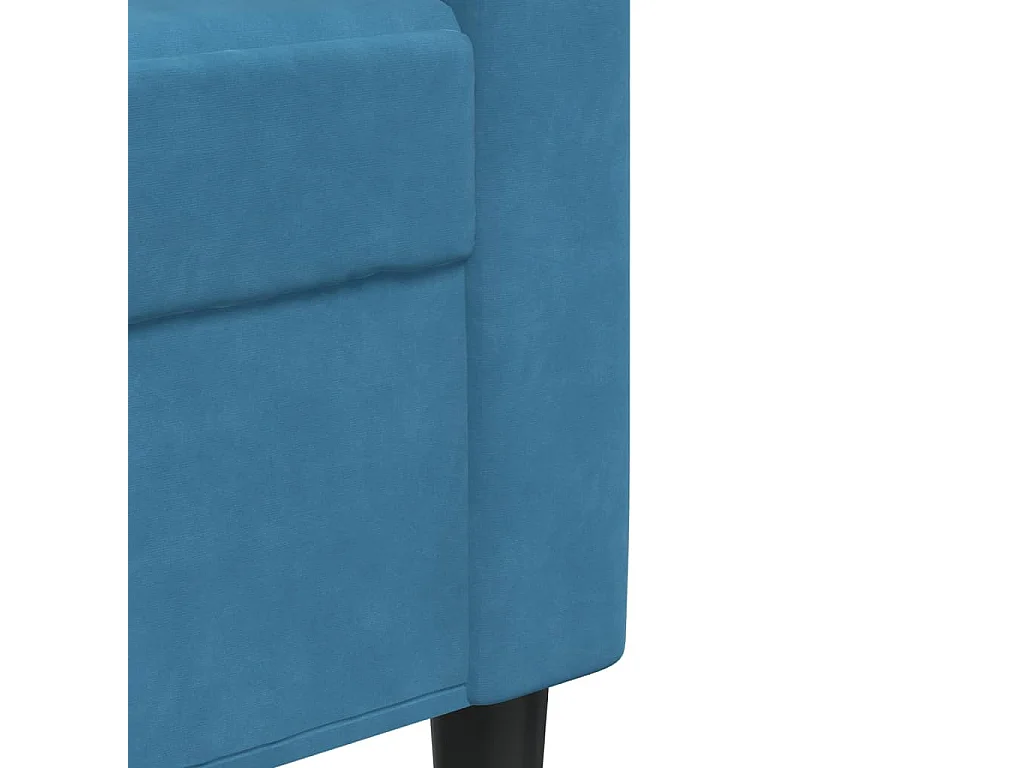 Ensemble de canapés 2pcs et coussins et traversins bleu velours