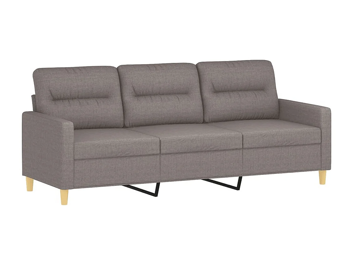 Ensemble de canapés 2 pcs avec coussins taupe tissu