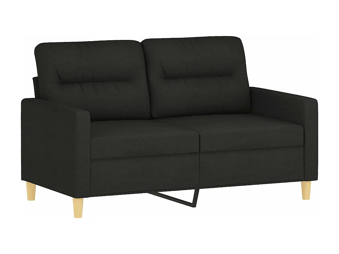 Set di Divani 4 pz con Cuscini Nero in Tessuto