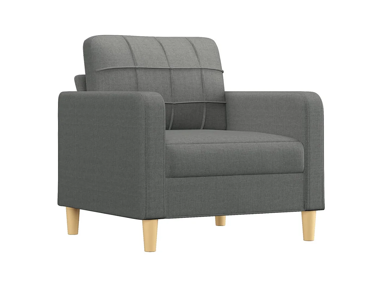 Fauteuil met voetenbank 60 cm stof donkergrijs